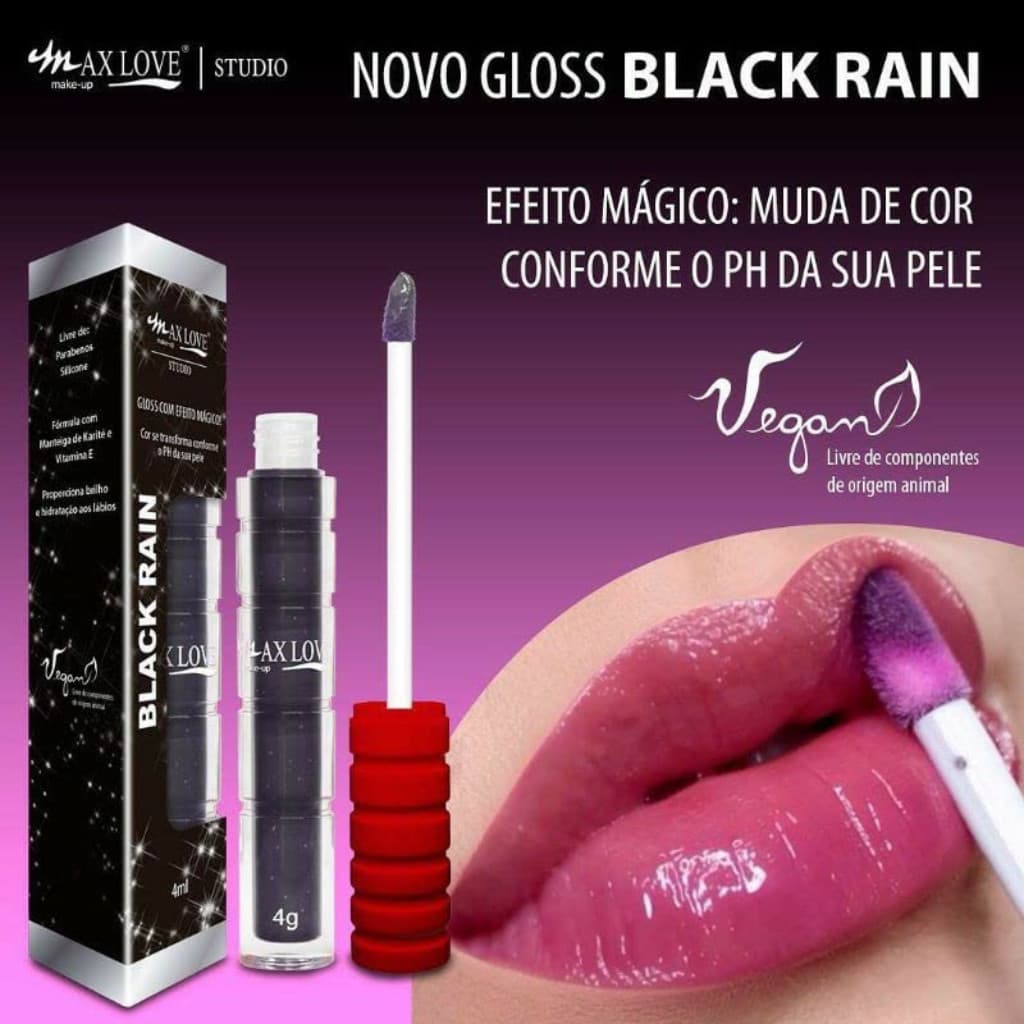 Gloss Labial Mágico Black Rain MAX LOVE