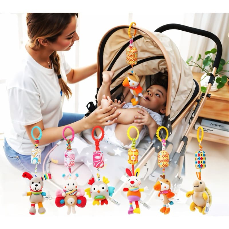 Mobile Anel de Pendurar Brinquedos de Carrinho de Bebê, Teether, Boneca de Chocalho