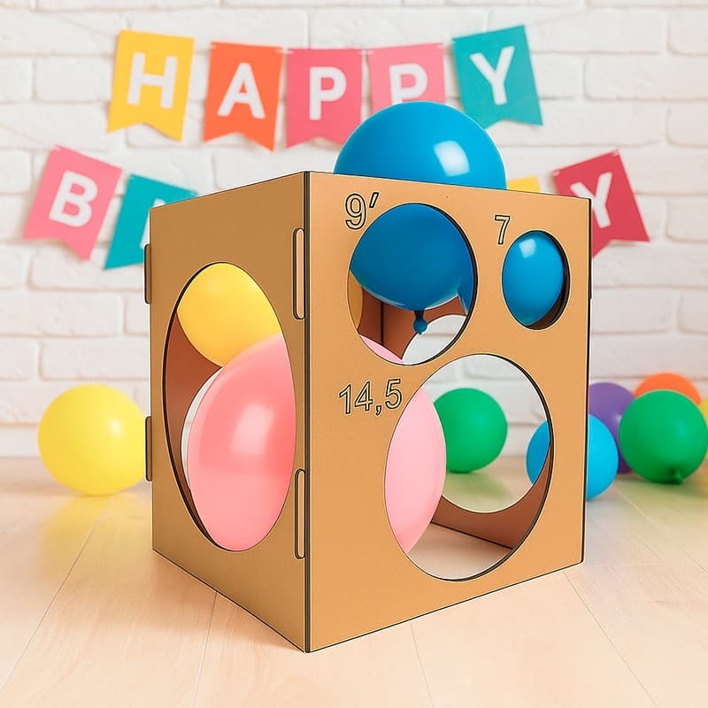 Gabarito Medidor para Balões Bexiga em MDF Cru Comemorações e Festas