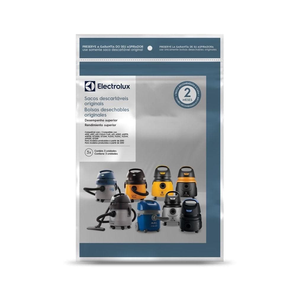 Kit 3 Sacos de aspirador de pó - Modelos A10, Acqua Power e Gt2000 (CSE10) Electrolux