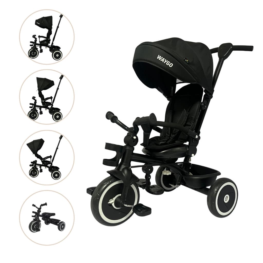 Triciclo Infantil 2 em 1 Assento 360 Reclinável Motoca com Empurrador Waygo Maxi Toys