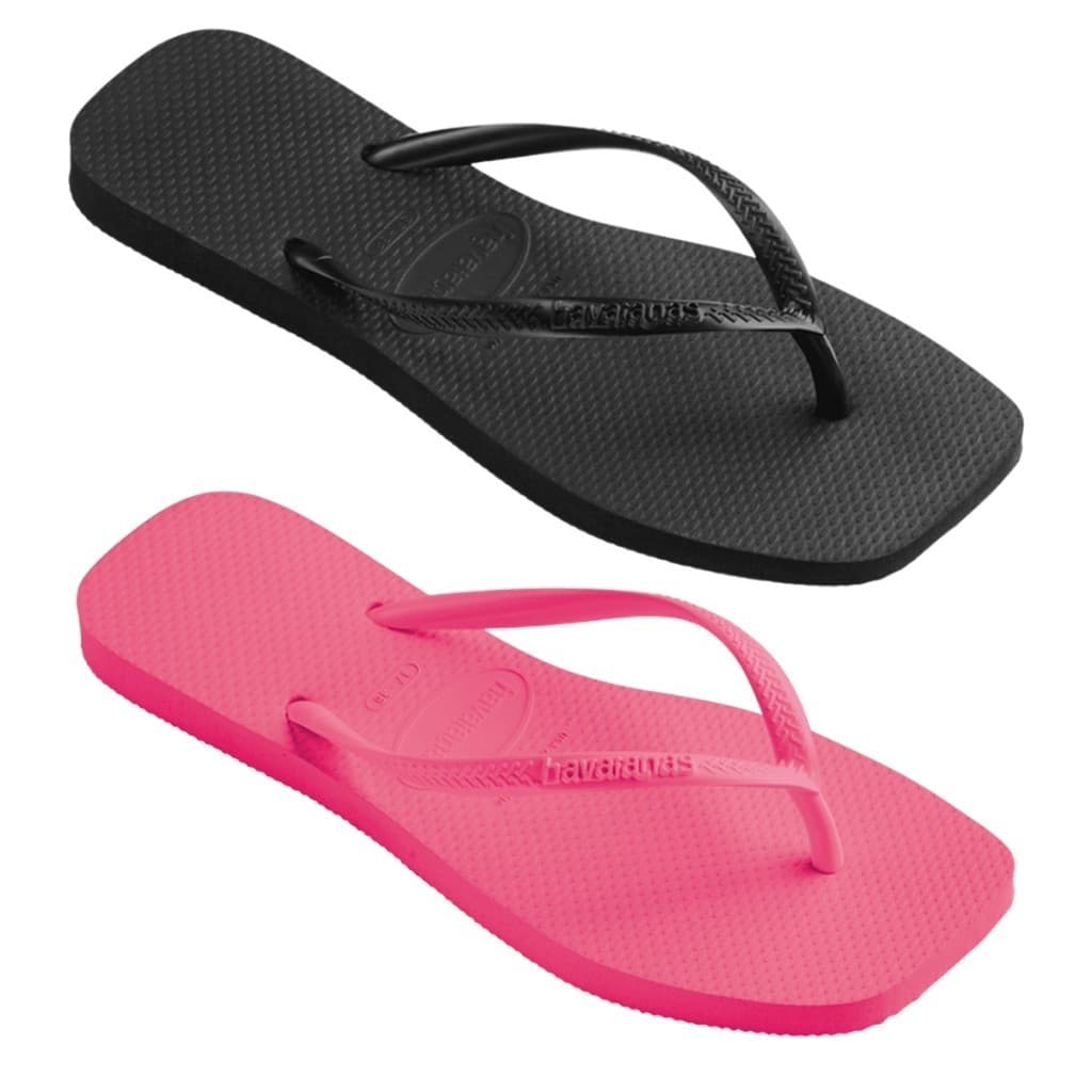 Kit 02 Pares Chinelo Feminino Tradicional Havaianas Slim Square Casual Macio Verão Praia e Piscina Dia a Dia Oferta