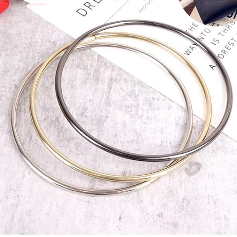 Alça de metal redonda pra bolsa 10cm e 12cm 1 par