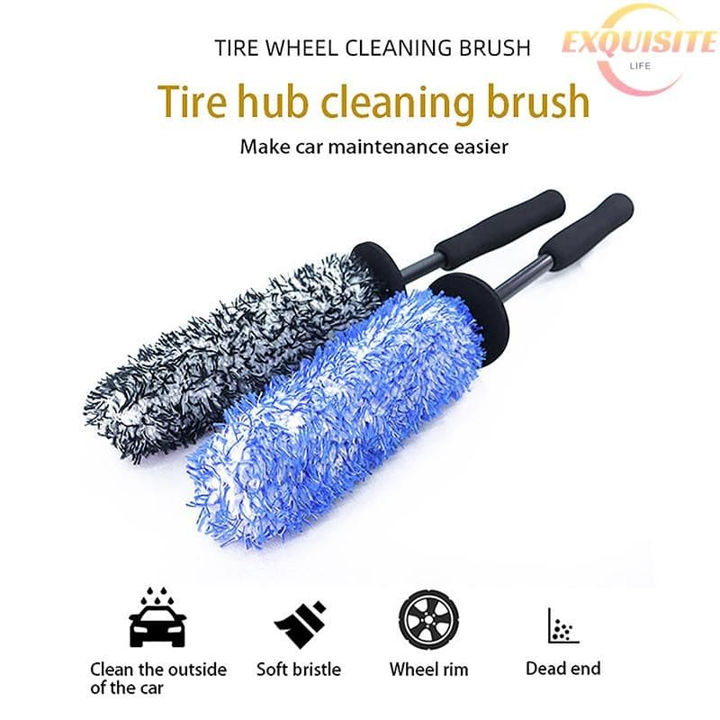 [EL] Rodas Escova Lavagem De Carro Super Microfibra Premium Alça Antiderrapante Fácil De Limpar Jantes Raios Roda Acessó