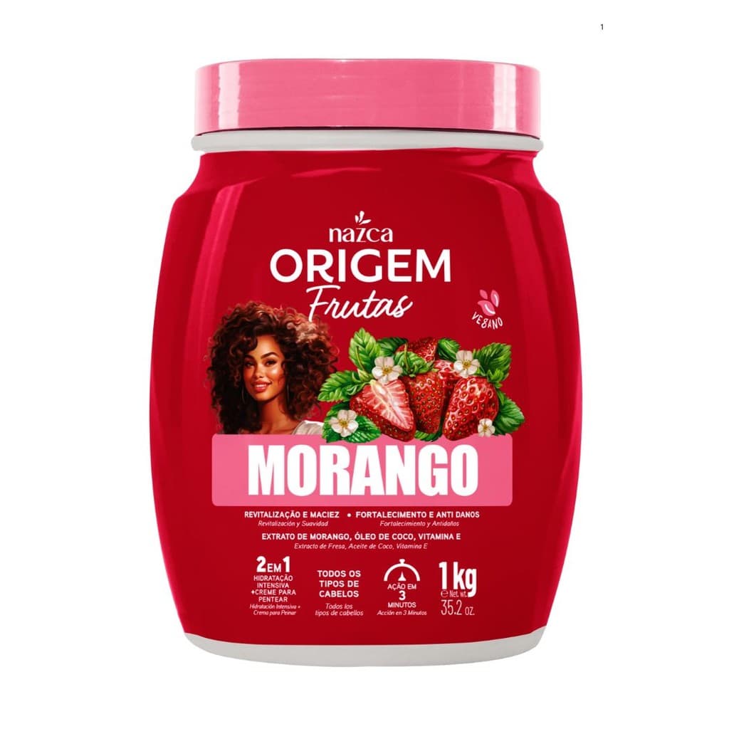 Nazca Creme Tratamento Origem 1kg 2 em 1 Morango