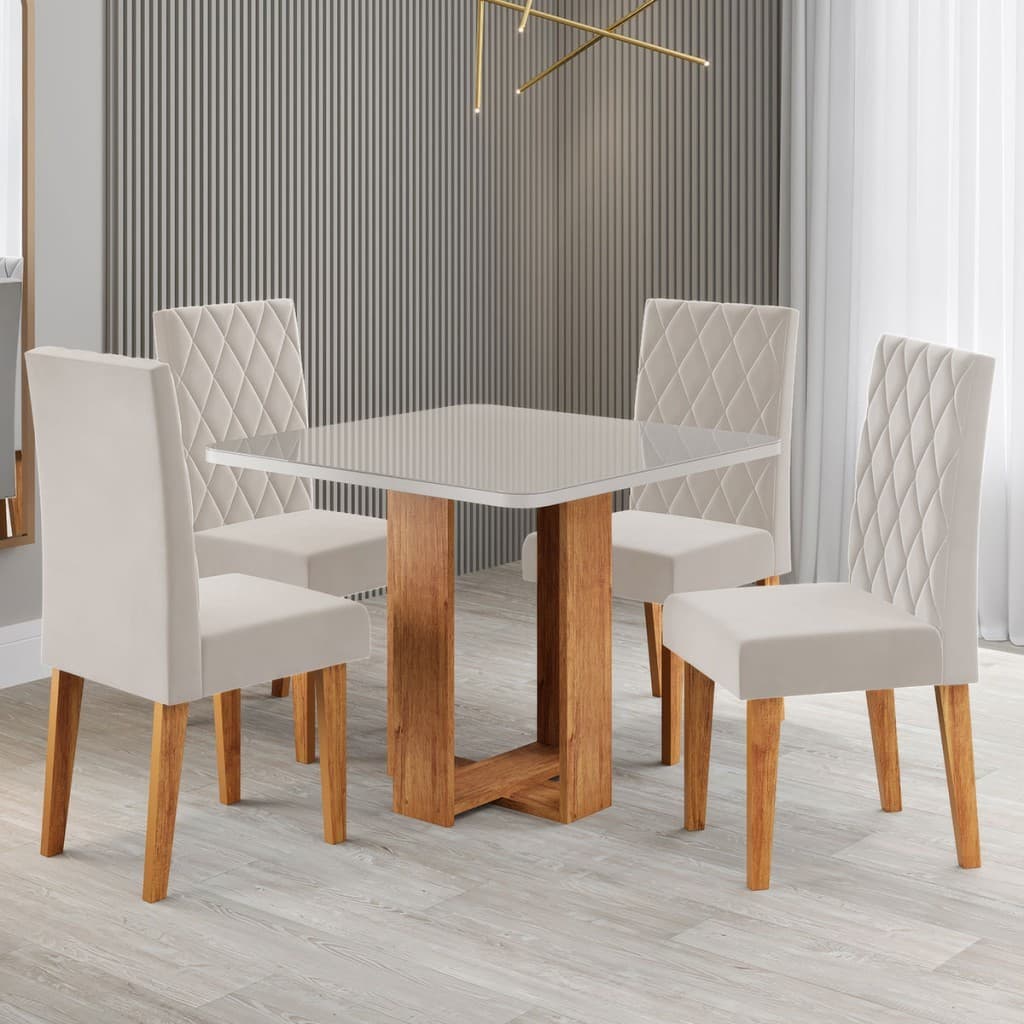 Mesa de Jantar 4 Lugares Magiore - Viero Móveis