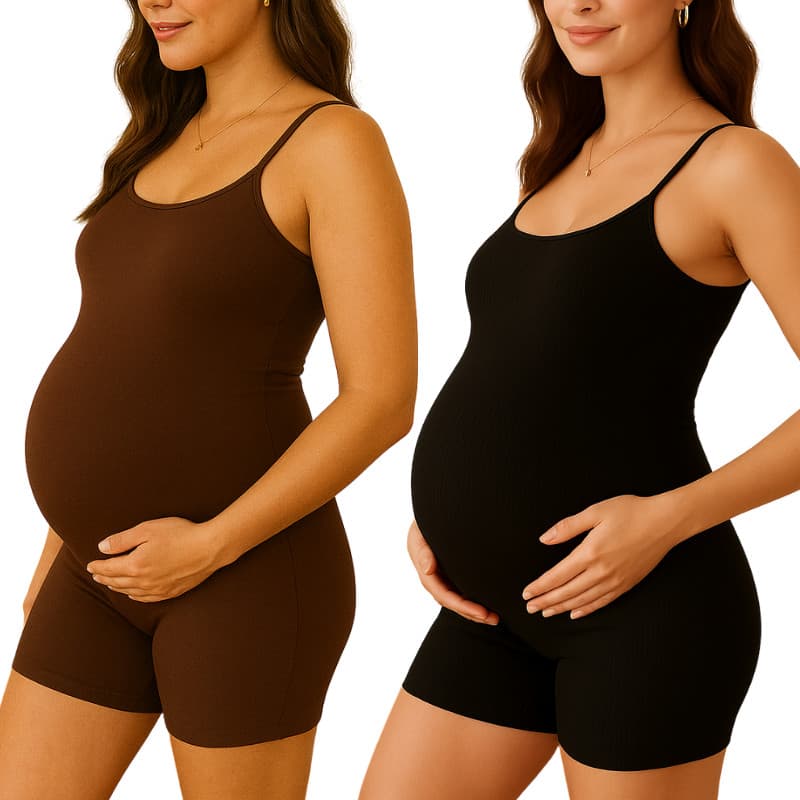 Kit 2 Macaquinhos Gestante P ao G3 | Macacão Grávida Gringo Suplex Confortável