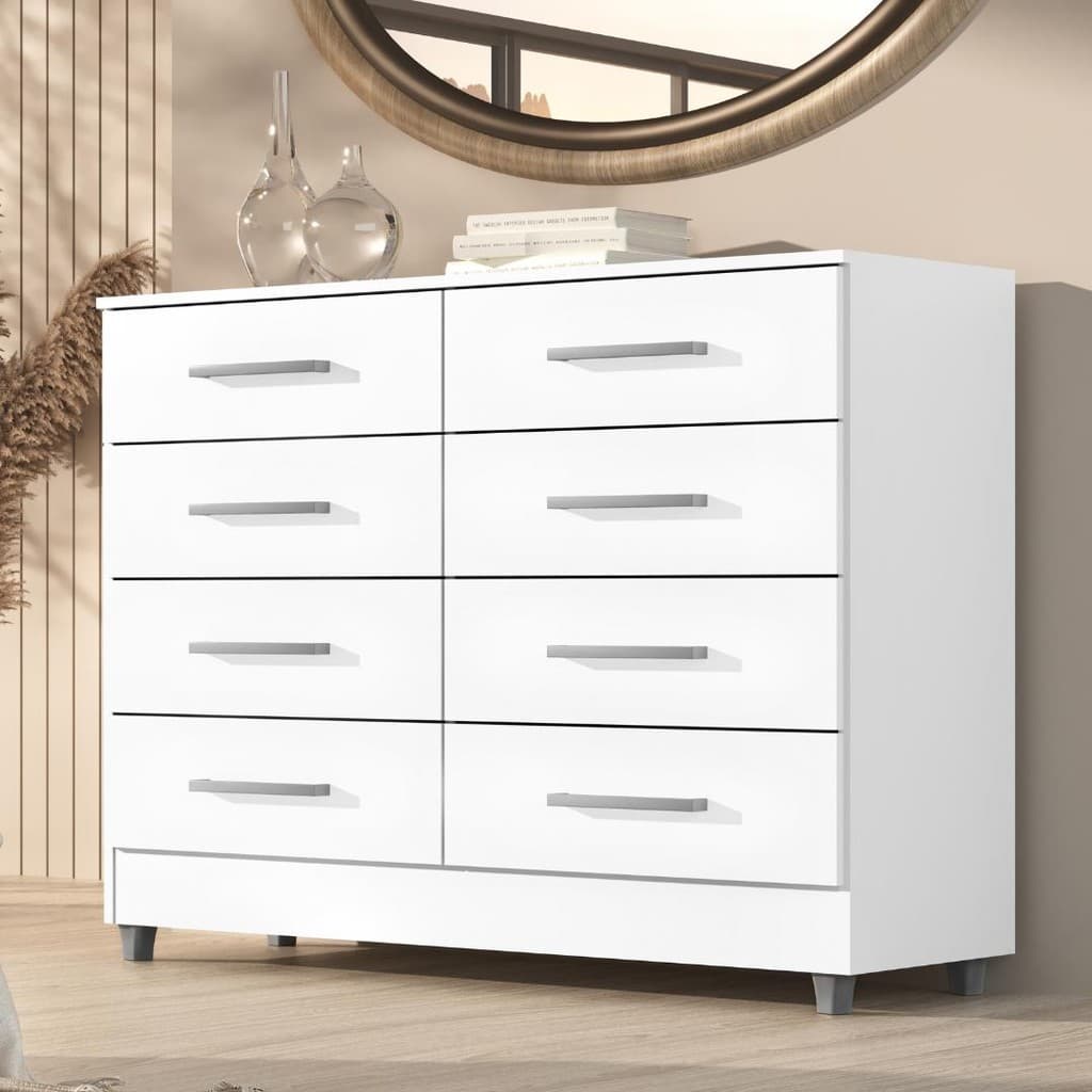 Comoda 8 Gavetas Raissa com pés