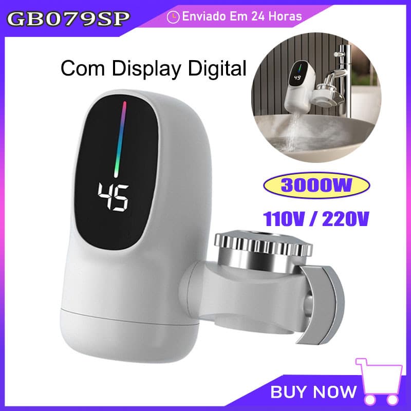 Torneira Elétrica Instantânea Cozinha Água Quente Rápida 3000W De Água Quente Torneira Display Digital Para De Banheiro