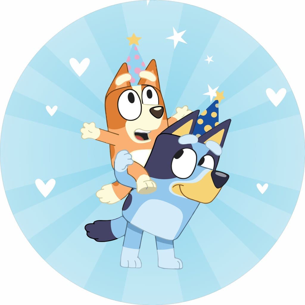 Painel Redondo Bluey 150x150cm e 50x50cm | Aniversário Infantil | Tecido Premium | Frete Grátis | Vários Modelos