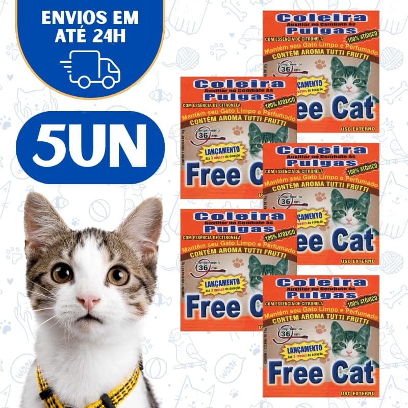 5 Coleira Anti Pulga Gato Cachorro Free Cat Free Dog Pet