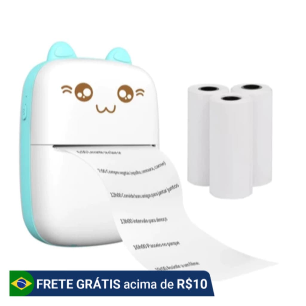 Mini Impressora Térmica Portátil Desenho Animado Foto Impressora De Impressão Sem Fio Para Android Ios