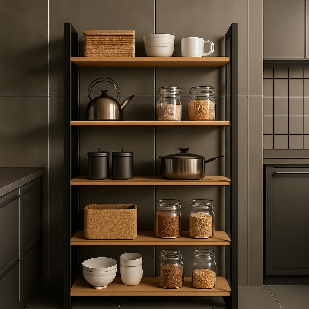 Estante Alta Estilo Industrial Com 05 Prateleiras Multiuso