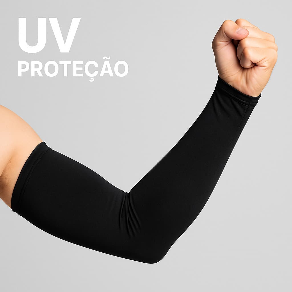 Kit Par Manguito Proteção UV50+ Solar Braço Corrida Ciclismo Flexível Esporte