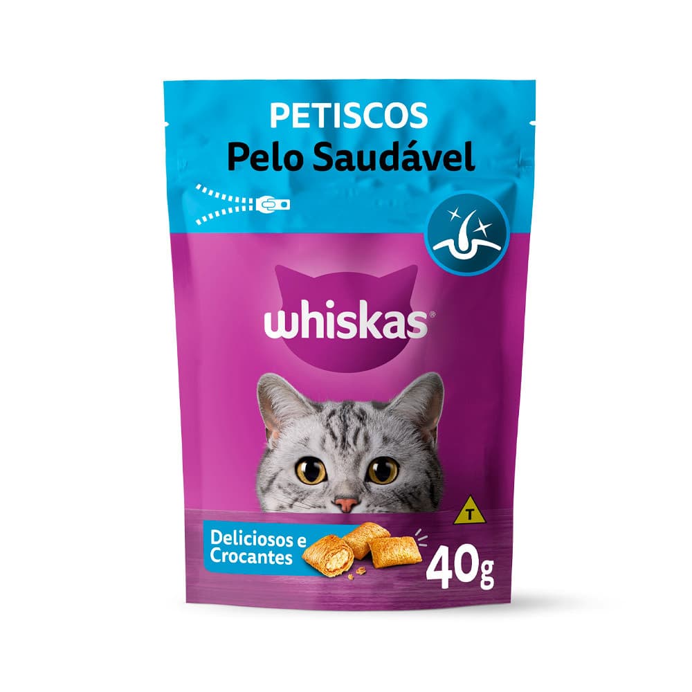 Petisco Whiskas Gatos Pelo Saudavel - 40G