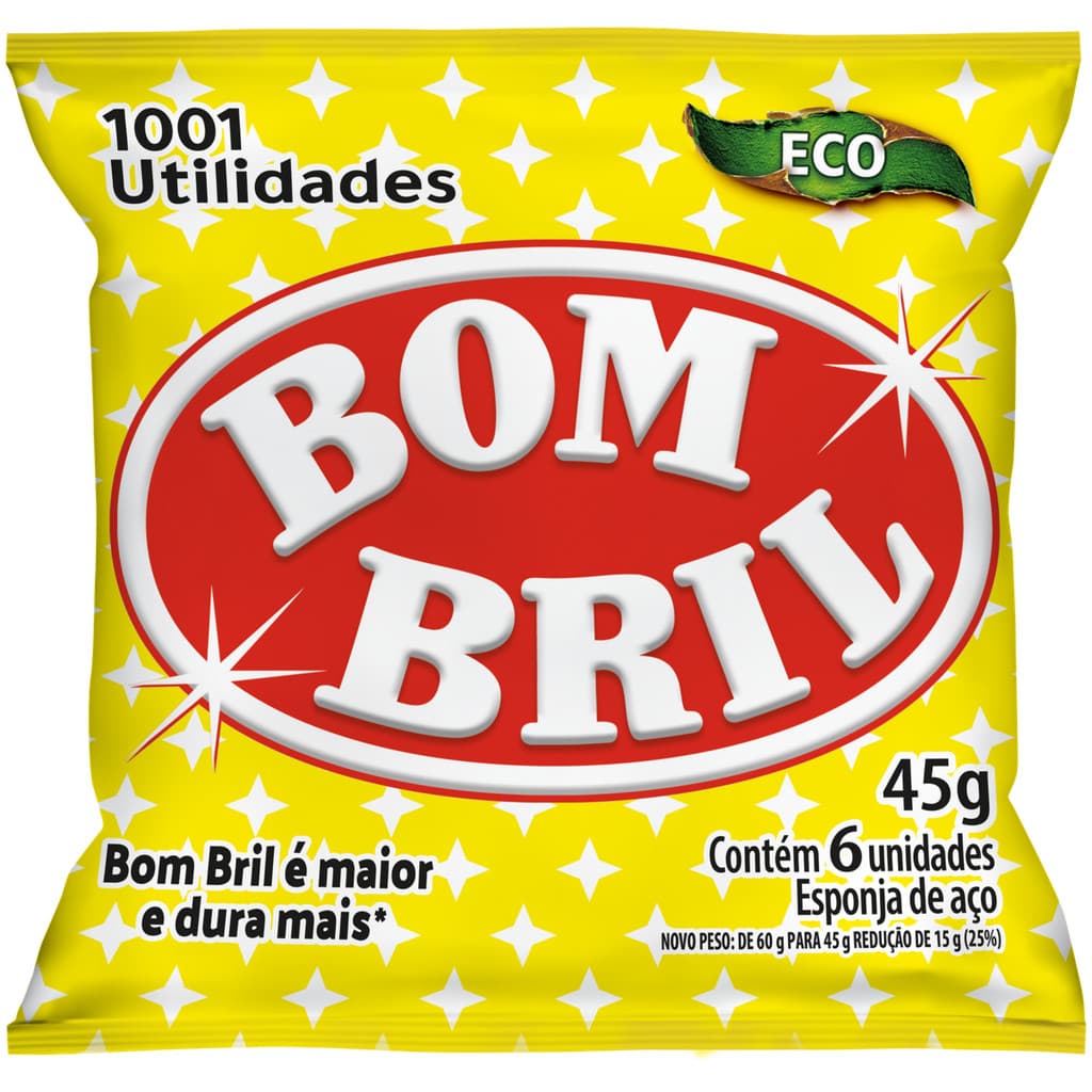 Esponja de Aço Bombril Eco 45g 6 Unidades