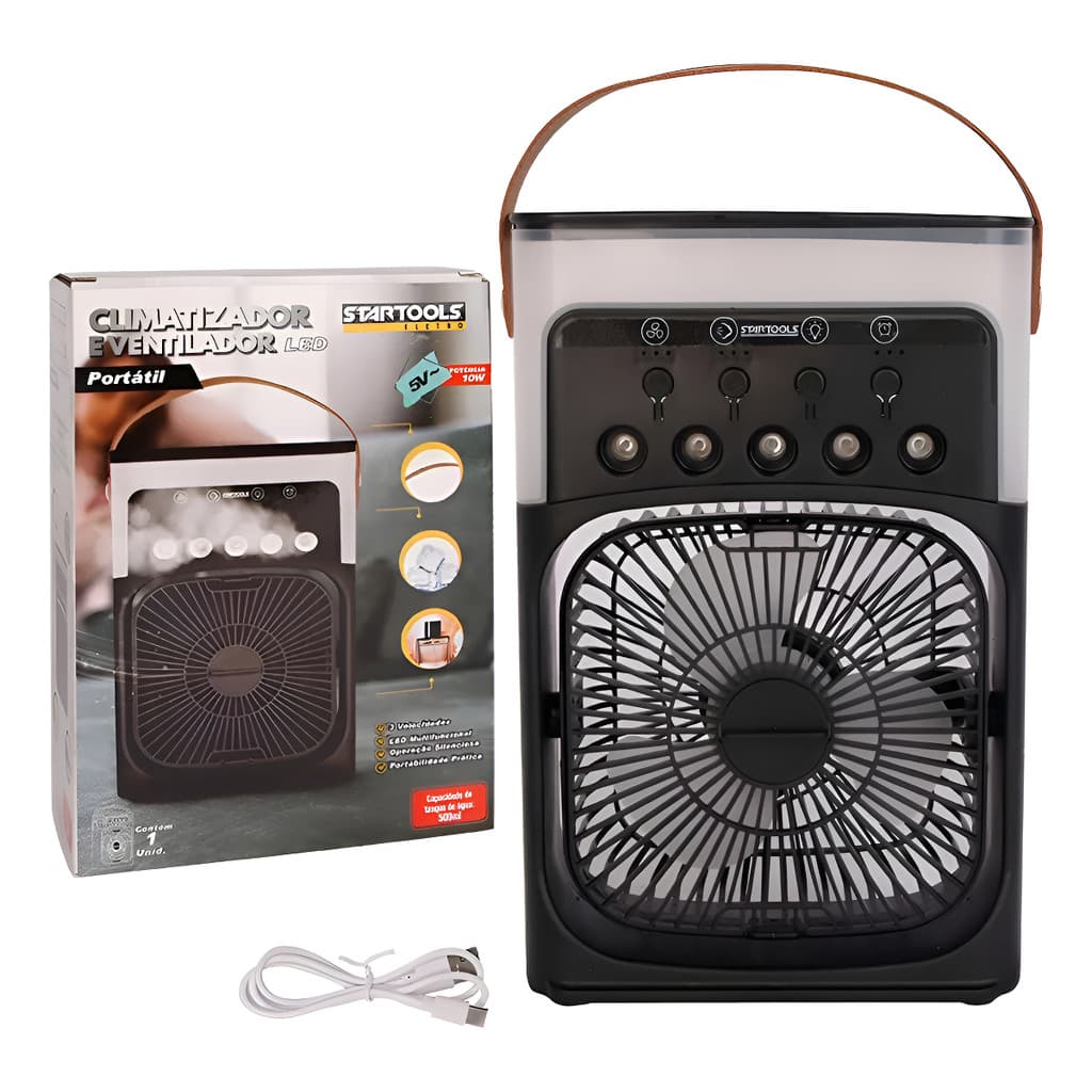 Climatizador E Ventilador Portátil Led Bivolt 10w Startools