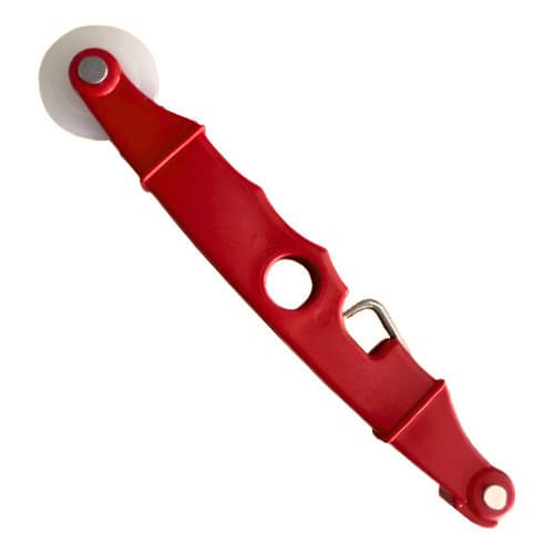 Rolete Aplicador Tela Mosqueteira Duplo Perfil Alumínio Vermelho