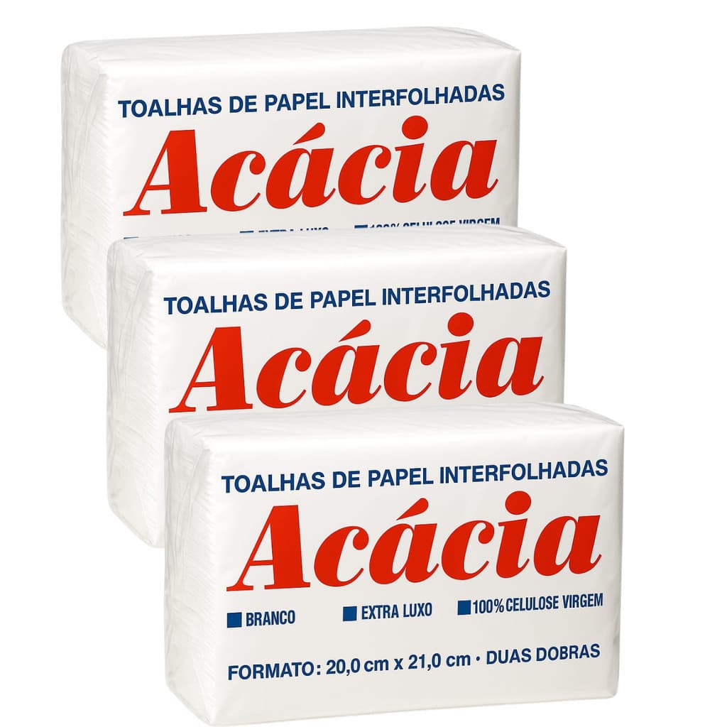 Papel Toalha Interfolha Branco 20x21 2 dobras papel para mãos