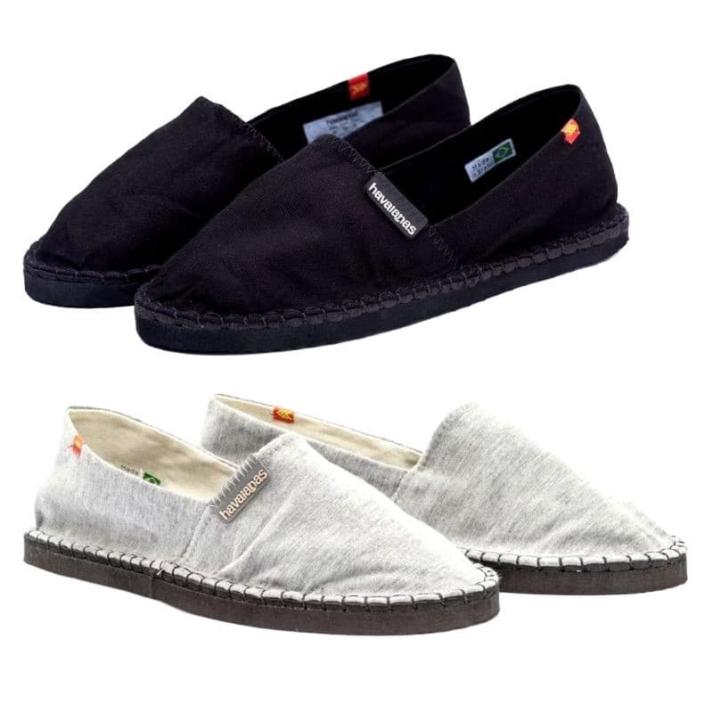 Kit 2 sapatilhas alpargatas masculino e feminino com sola de borracha antiderrapante