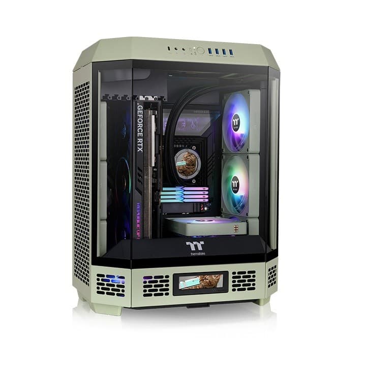 Gabinete Gamer Thermaltake The Tower 600, Painel de Vidro, Mid-Tower, 2x Fans 140mm, Matcha Green - CA-1Z1-00MEWN-00