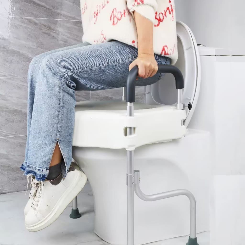 Assento Vaso Sanitário Elevado Com Barras Laterais Suporte