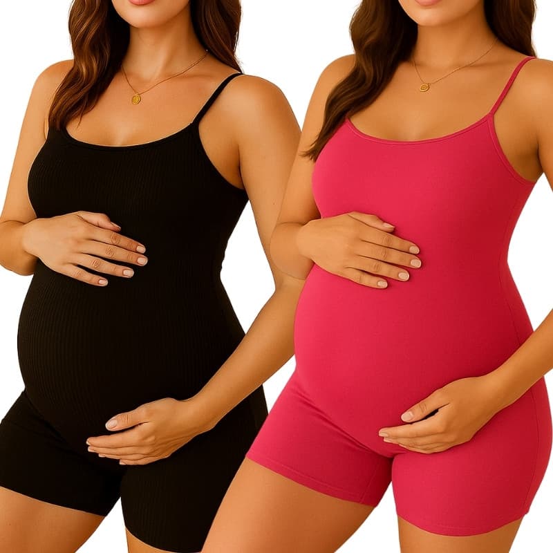 Kit 2 Macacões Gestante P ao G3 | Macaquinho Estiloso Confortável Roupa Grávida Maternidade