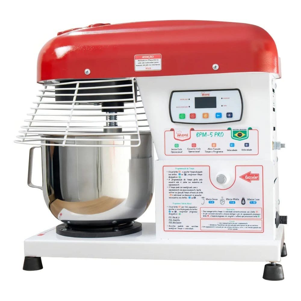 Batedeira Planetária Inteligente 5 Litros PRO Branca MANÁ BPM-5-INT 