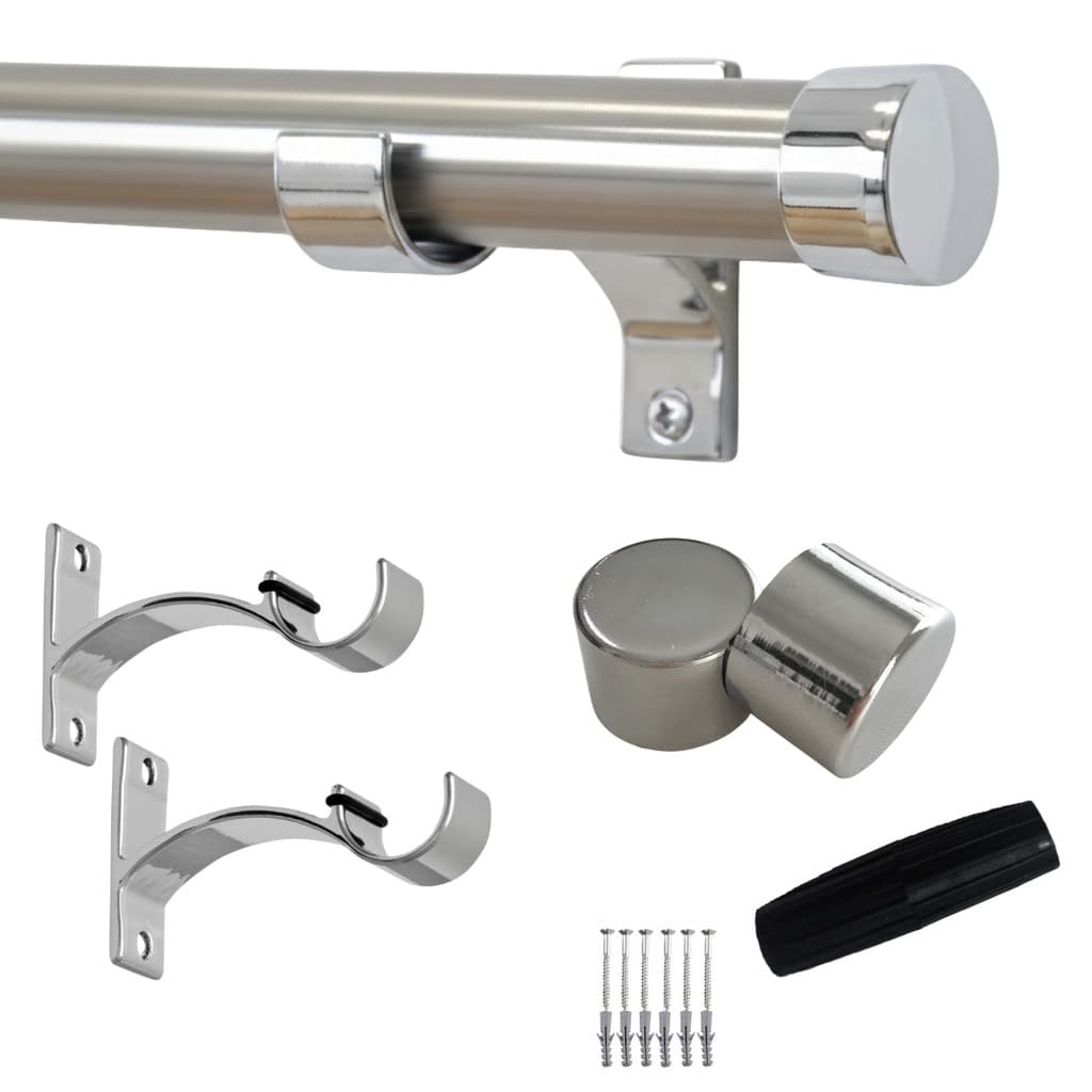 Kit Varão Para Cortina 28mm Ilhós/argola 100% Alumínio Luxo