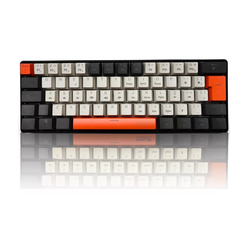 Teclado Gamer Mecânico Com Fio USB 60% Retro Iluminado Switch Azul ABNT2