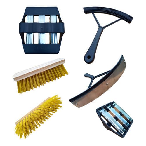 Limpeza Cavalo Rodo Raspador + Escova + Raspadeira Zinco