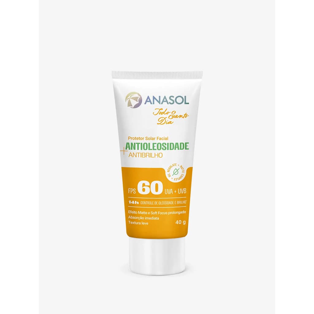 Anasol Protetor Solar Facial Todo Santo Dia TSD Antibrilho FPS 60 - 40g