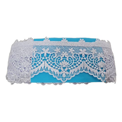 Renda Guipír Bordada Branca Artesanato 13,7 Mts C720