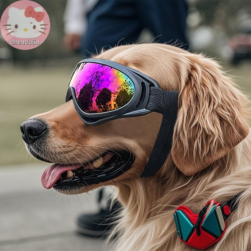 Chen Cão Óculos De Sol Médio Grande Raça Alças Ajustáveis Proteção UV Para Filhote De Cachorro Ao Ar Livre Equitação Con