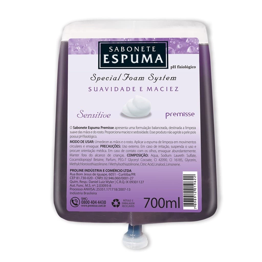 Sabonete Espuma Refil Sensitive 700ml Premisse