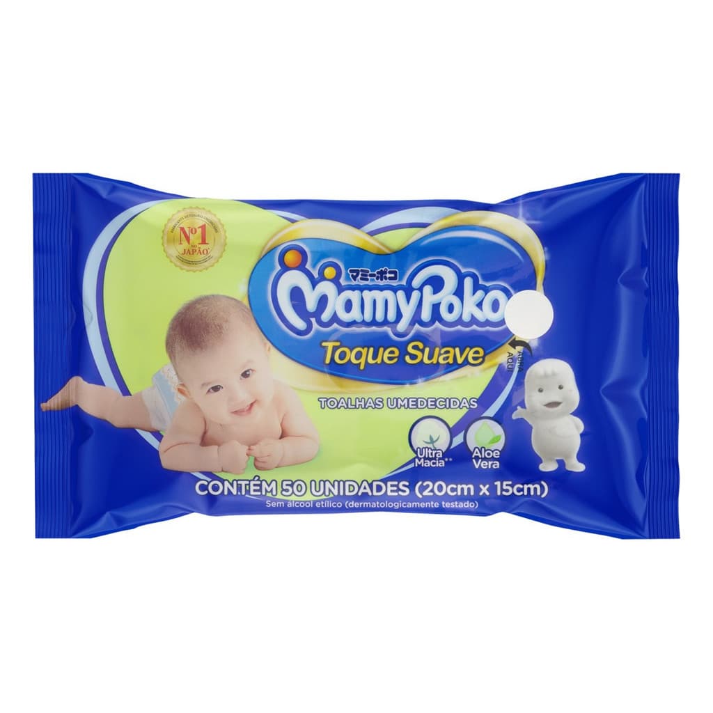 Toalhas Umedecidas Mamypoko Toque Suave Em Pacote 50 Un