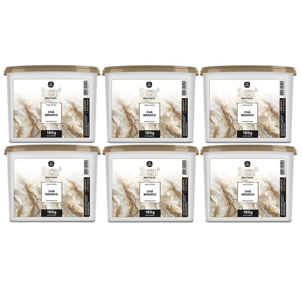 6 Evita Mofo Secar - Chá Branco 180g anti mofo Desumidificador Ambientes