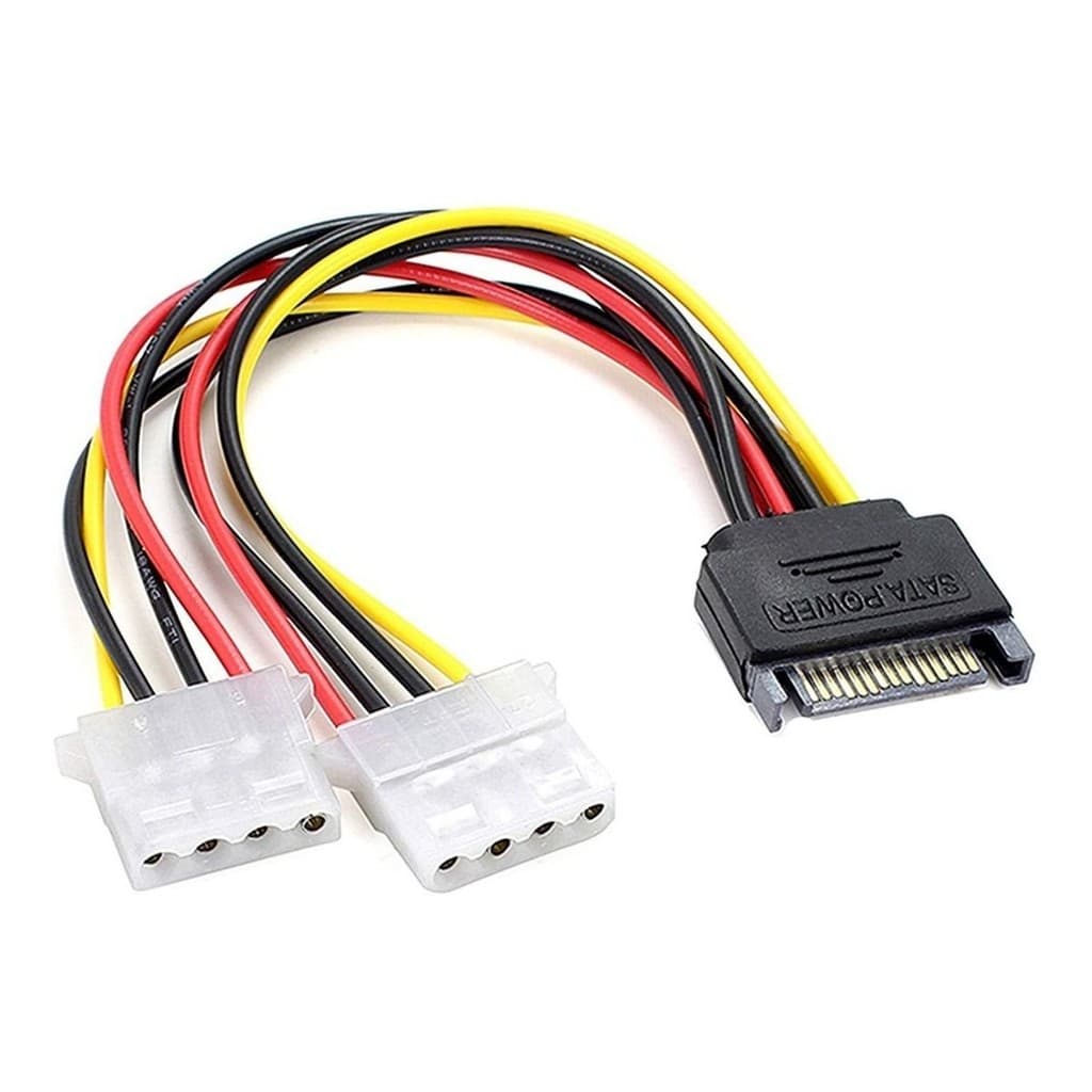 Cabo Y Adaptador 1 Sata Macho Para 2 Ide Molex Femea
