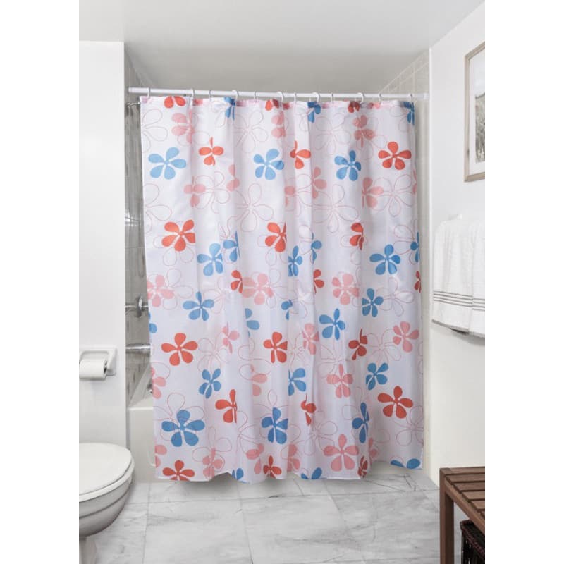 Cortina para Box Banheiro em Plástico Simples Estampada 1,35 x 1,78 m