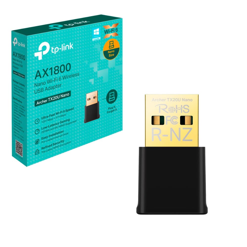 Adaptador de Rede Wi-fi 6 TP-Link Archer TX20U Nano Dual Band USB