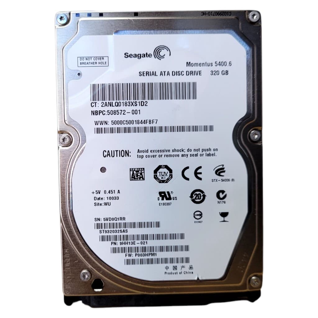 Disco Rígido Interno Hd 320gb Seagate Momentus St9320325as 5400rpm 2,5 Sata