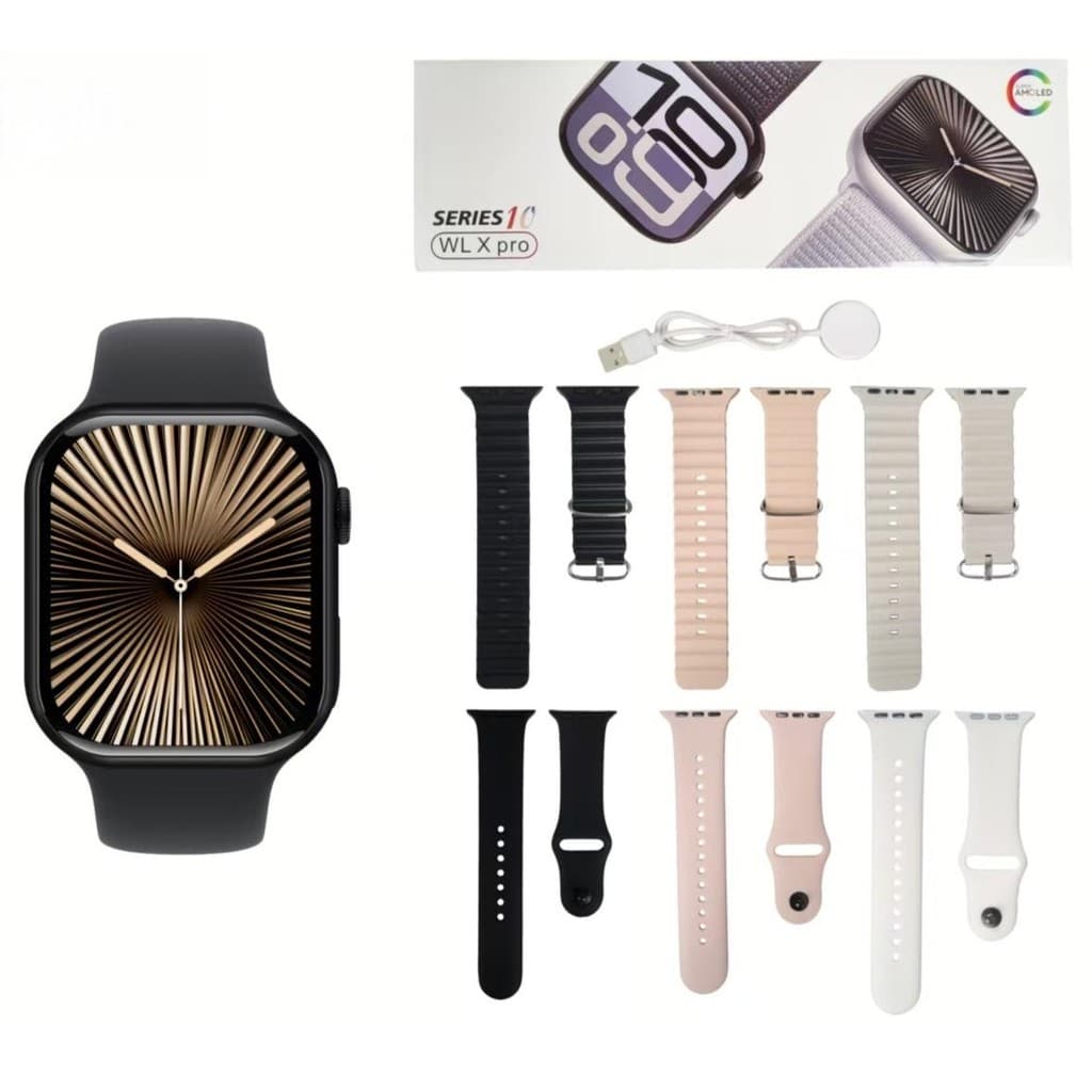 Smart Watch relogio WL X PRO inteligente 46mm series 10 2 Pulseiras BPM  Esportes