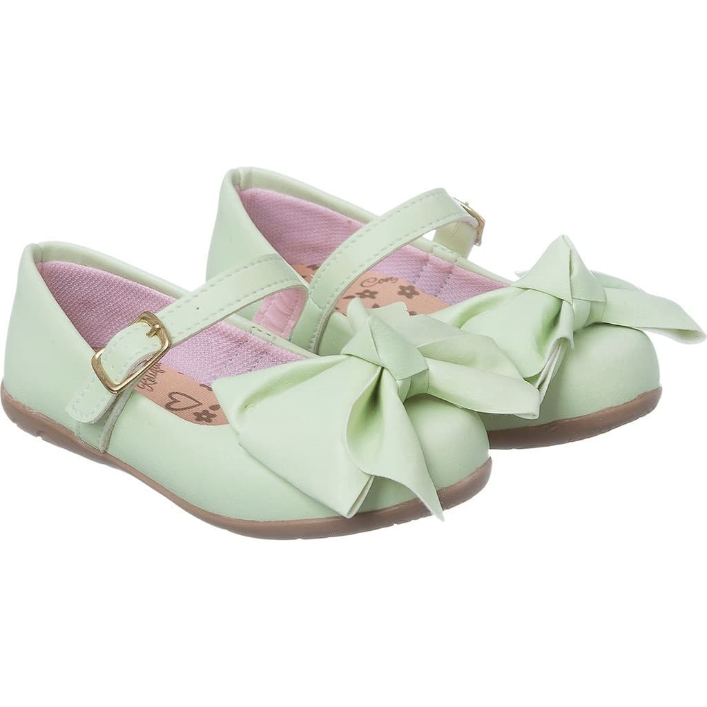 Sapatilha Feminina Infantil Boneca Sapato Menina Rasteira Verde Laço Cata-vento Original Promoção
