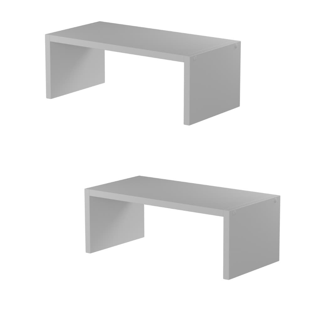 Kit 2 Organizadores Médios 33CM Médio Rack MDF De Armário Cozinha Branco