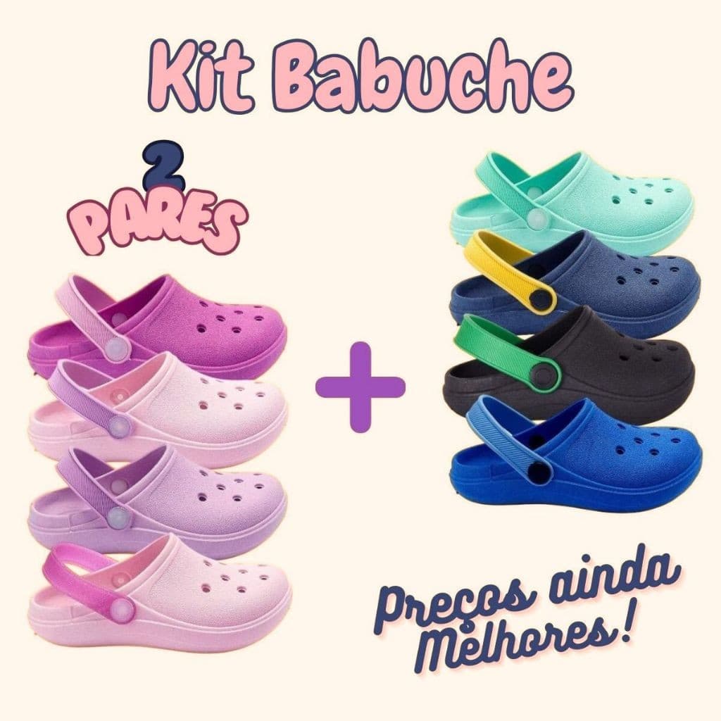 Kit 2 Pares Babuche Infantil Chinelo Masculino Menino Menina Sandália Feminina Confortável Macio Correia