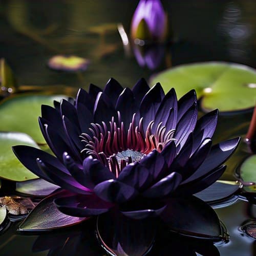 ENVIO SUPER RÁPIDO 10 Sementes de Flor de Lótus Noturna (Nelumbo obsidiana) Com Manual de Plantio