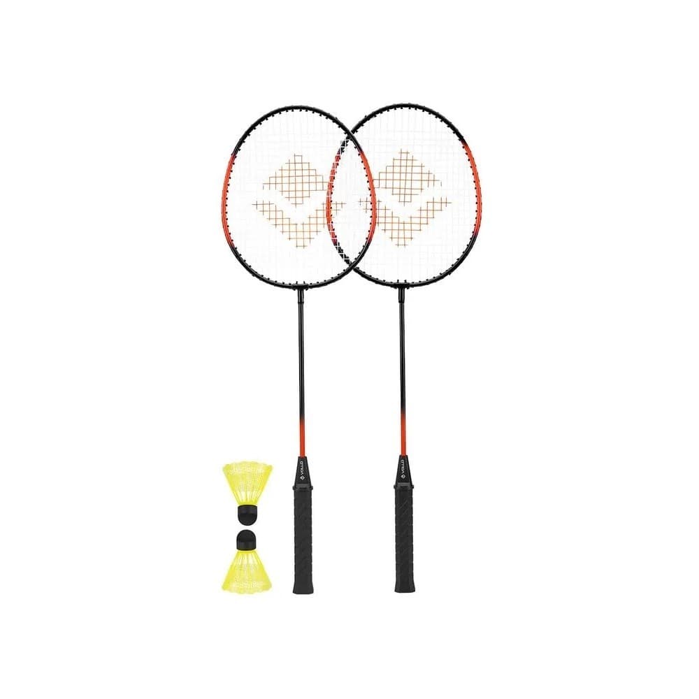 Kit Badminton Vollo Completo com 2 Raquetes e 2 Petecas