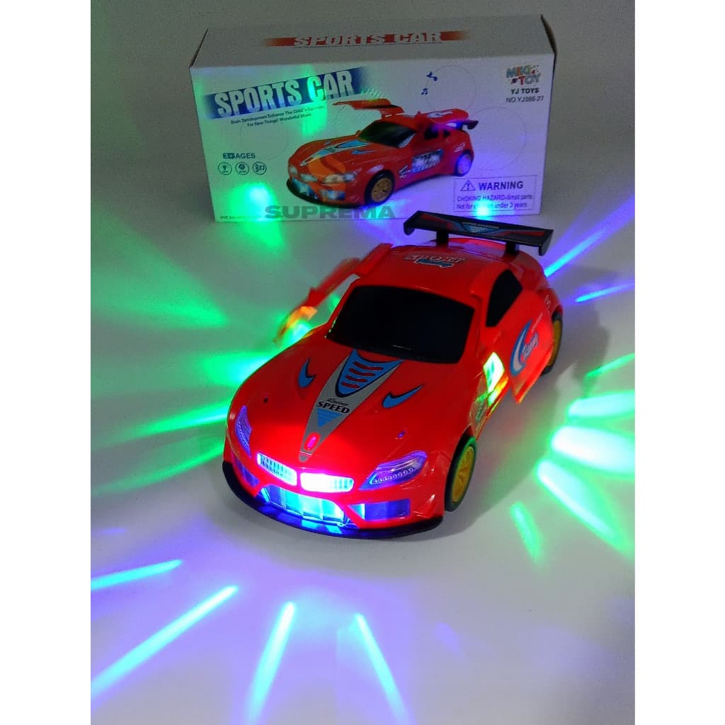 Brinquedo Infantil Carrinho Sports Giro 360° Vermelho car Luzes 3D E Som menino brinquedo