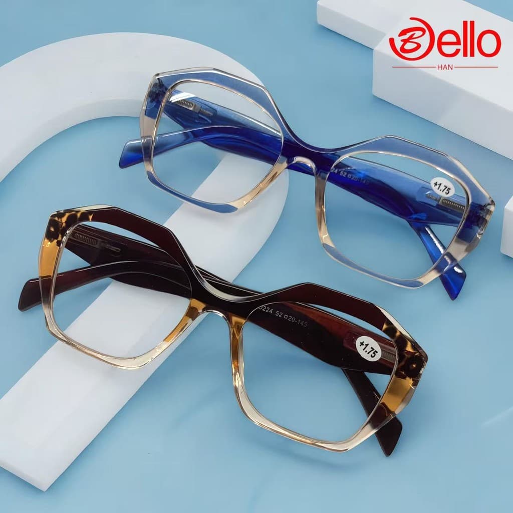 Óculos de Grau Para Leitura Perto +1.00 ao +4.00 Feminino armações de óculos grande UO224 em formato de gato da moda