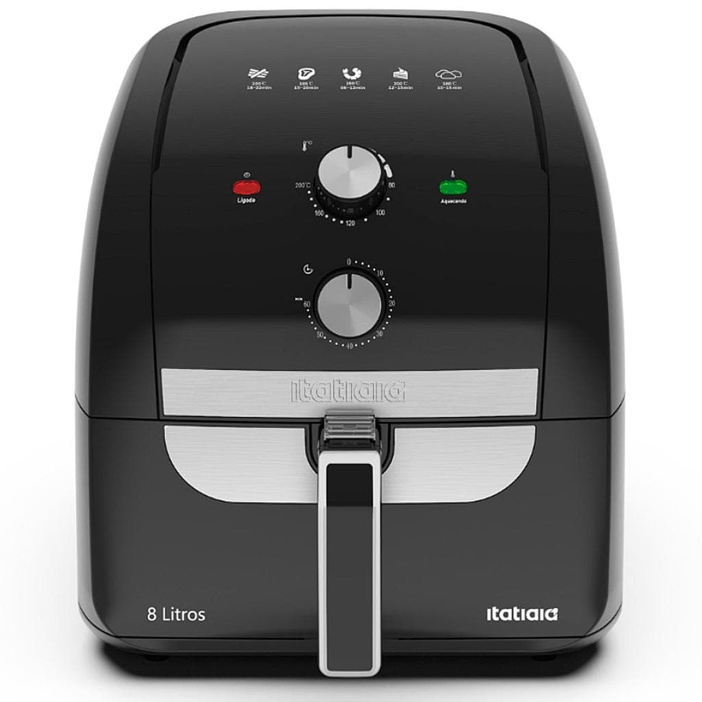 Fritadeira Elétrica Air Fryer Sem Óleo 8L Itatiaia Preto 190
